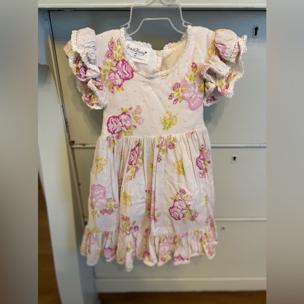 SweetHoney Pink Ruched Ruffled Sundress